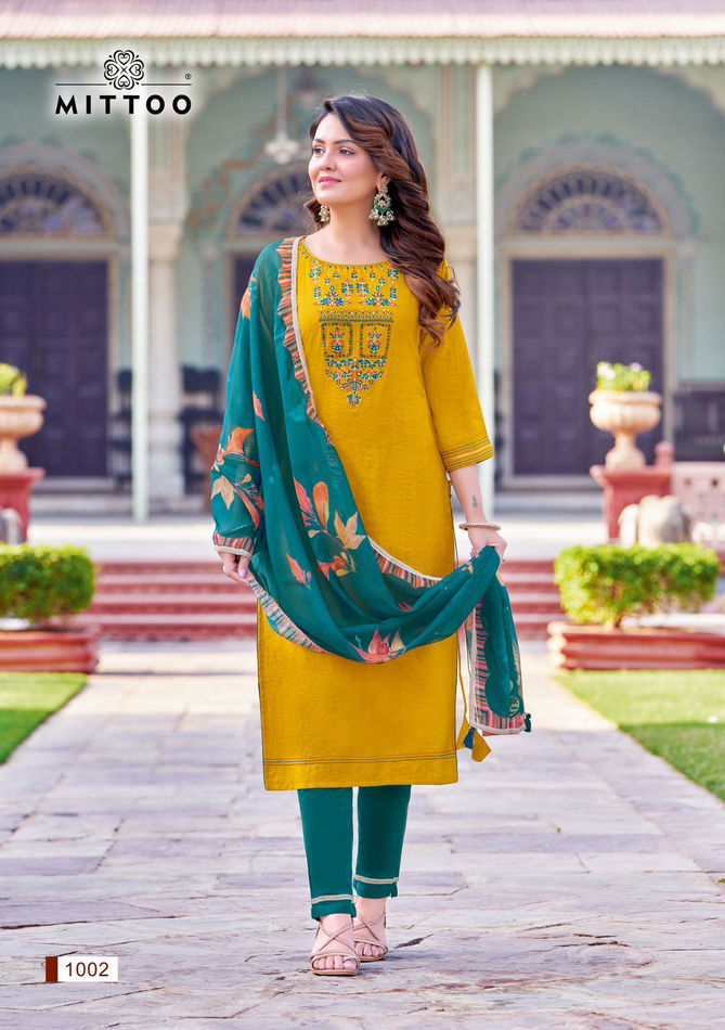 Madhubala By Mittoo Viscose Weaving Kurti With Bottom Dupatta Wholesale Price In Surat